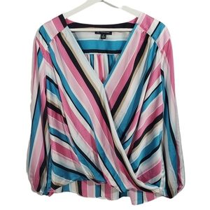 I.N.C International Concepts Multi Colored Satin Blouse 2X